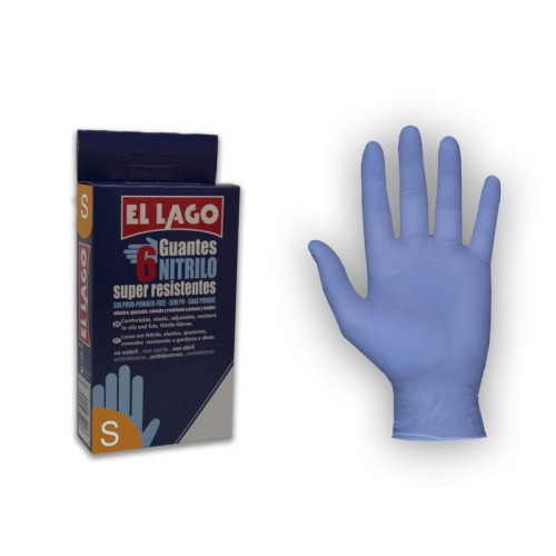 EL LAGO GUANTE NITRILO PÑA 6 UNDS C/12 GUANTES